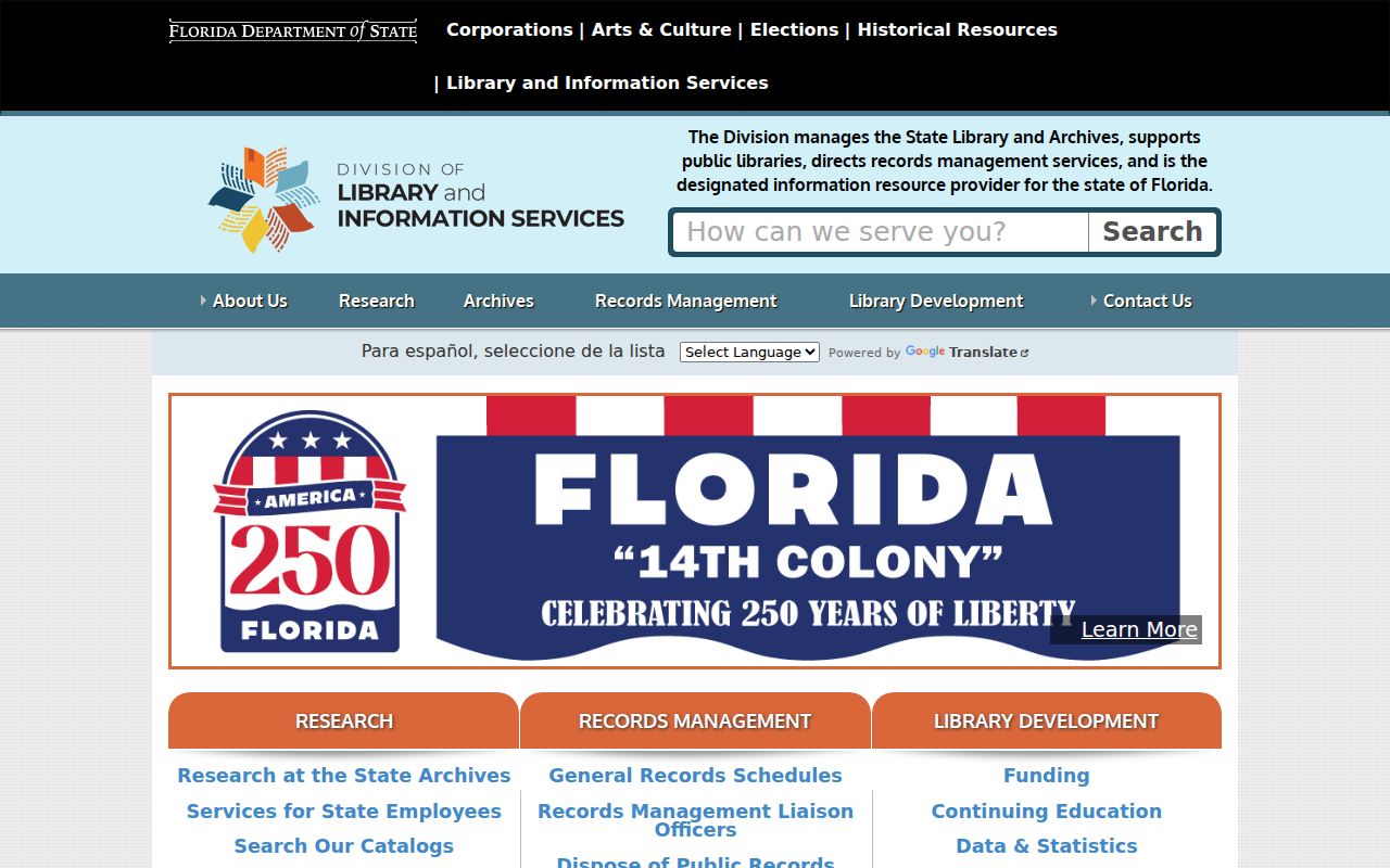 State Library and Archives of Florida access page for historical Doral directory research